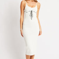 White Knit Dress Singlet Midi