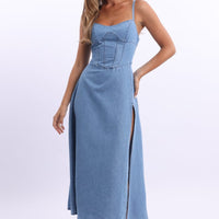 Blue Midi Dress Strappy