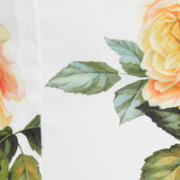Print Designer Yellow Rose Racer Neck Slip Midi Dress