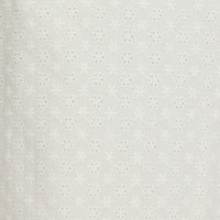 White Midi Dress Lace Trim Sleeveless Eyelet Fabric