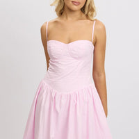 Pink Midi Dress Corset Bust