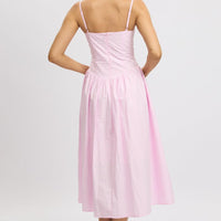 Pink Midi Dress Corset Bust