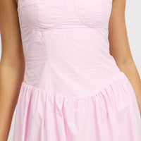 Pink Midi Dress Corset Bust
