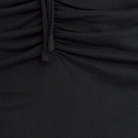 Black Mini Dress Long Sleeve Off Shoulder Frill Mesh
