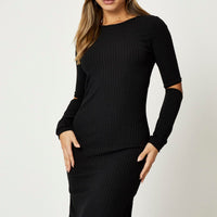 Black Midi Dress Long Sleeve