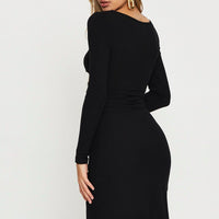 Black Midi Dress Long Sleeve