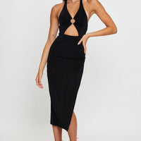 Black Midi Dress Slinky Jersey