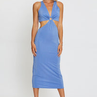 Blue Midi Dress Sleeveless