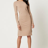 Brown Midi Dress Long Sleeve