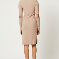 Brown Midi Dress Long Sleeve