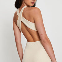 Beige Midi Dress Bodycon