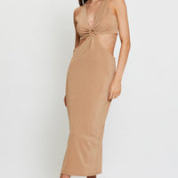Gold Midi Dress Sleeveless