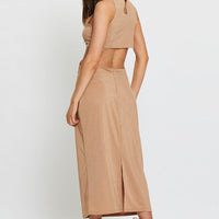 Gold Midi Dress Sleeveless