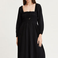 Black Midi Dress Long Sleeve Evening