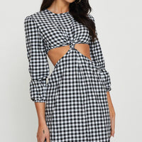 Check Midi Dress Long Sleeve