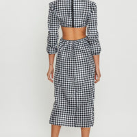 Check Midi Dress Long Sleeve