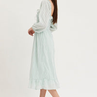 Green Midi Dress Long Sleeve Evening