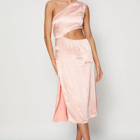 Pink Midi Dress Satin