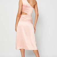 Pink Midi Dress Satin