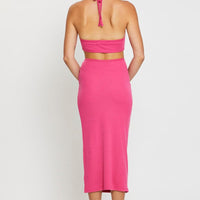 Pink Midi Dress Sleeveless