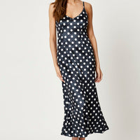 Polka Dot Velvet Midi Dress