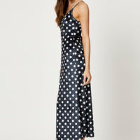Polka Dot Velvet Midi Dress