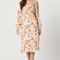Print Long Sleeve Cut Out Dress