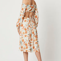 Print Long Sleeve Cut Out Dress
