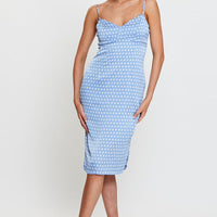 Polka Dot Midi Dress Sleeveless Evening