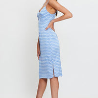 Polka Dot Midi Dress Sleeveless Evening