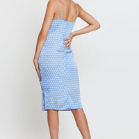 Polka Dot Midi Dress Sleeveless Evening