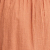 Orange Midi Dress Short Sleeve V Neck
