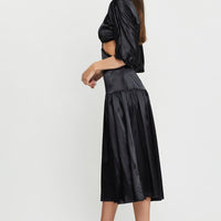 Black Midi Dress Short Sleeve