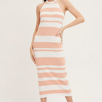 Multi Kint Midi Dress