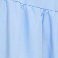 Blue Midi Dress Short Sleeve Round Neck