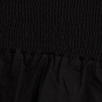 Black Shirred Midi Dress
