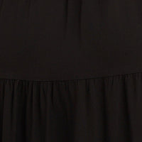 Black Tied Shoulder Tiered Midi Dress