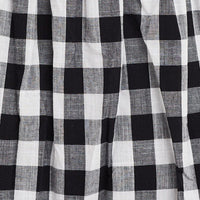 Check Shirred Dress Short Sleeve Midi