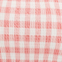 Check Shirred Midi Dress