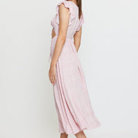 Ditsy Print Maxi Dress Sleeveless V Neck