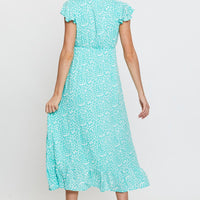 Geo Print Midi Dress Short Sleeve