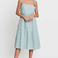 Green A Line Dress Midi