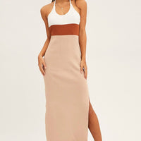 Multi Colorblock Kint Midi Dress
