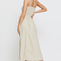 Beige Midi Dress Sleeveless