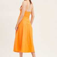 Orange A Line Dress Midi
