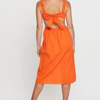 Orange Midi Dress Sleeveless