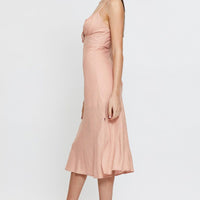 Pink Midi Dress Sleeveless Linen
