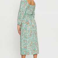 Print Midi Dress Long Sleeve