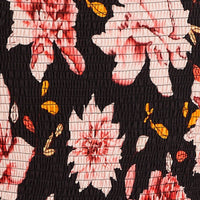 Print Shirred Midi Dress