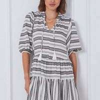 Stripe Mini Dress Short Sleeve